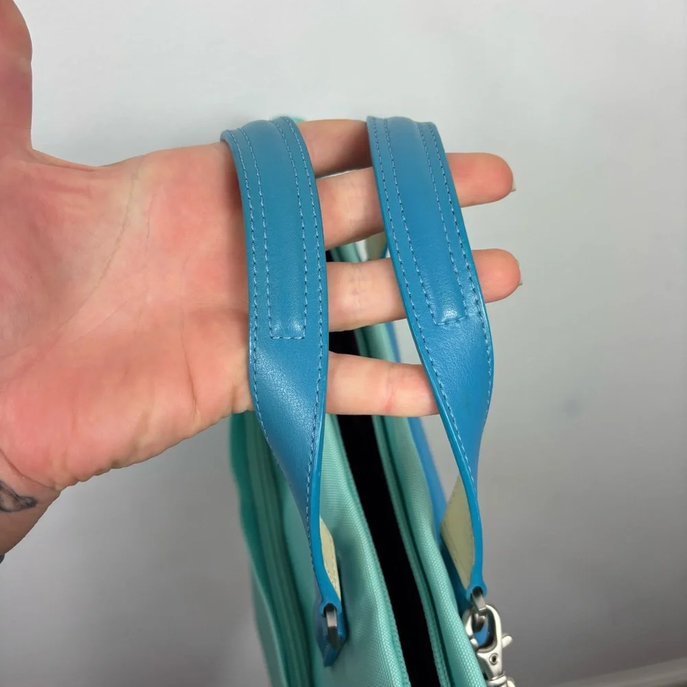 TUMI Sky Blue Tote Bag Laptop Bag Briefcase Travel Bag Pop Of Color Bright - Picture 6 of 10